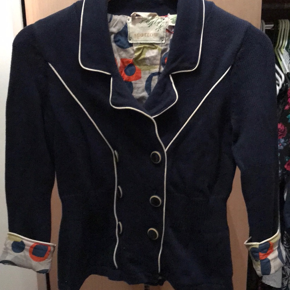 Anthro Sparrow Cotton Blazer